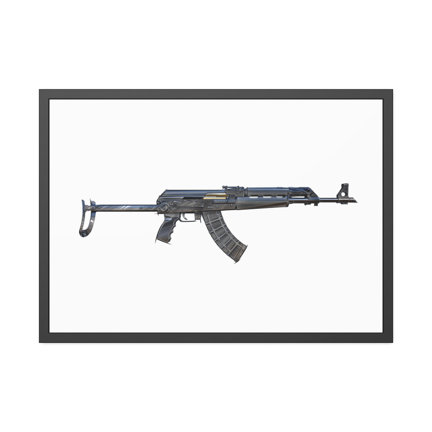 The Paratrooper AK-47 Painting - Just The Piece - Black Frame - Value Line