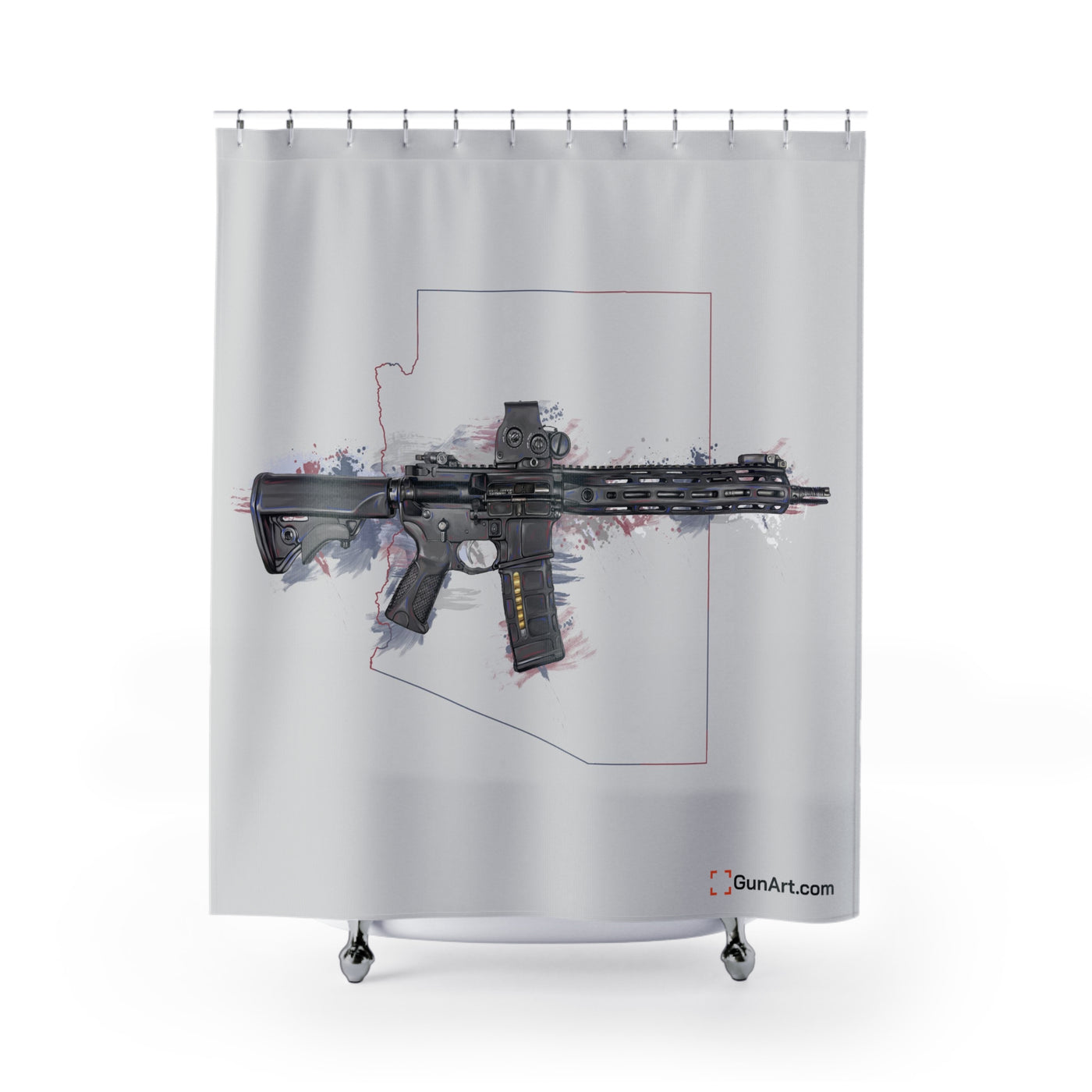 Defending Freedom - Arizona - AR-15 State Shower Curtains - Colored State