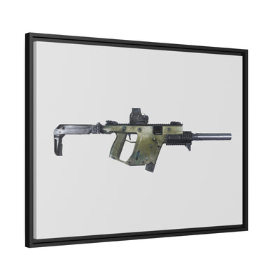 The Vindicator - Suppressed SMG Painting - Just The Piece - Black Framed Wrapped Canvas - Value Collection