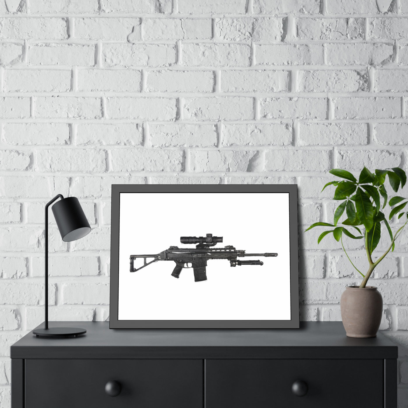 The Urban Sniper Painting - Just The Piece - Black Frame - Value Collection