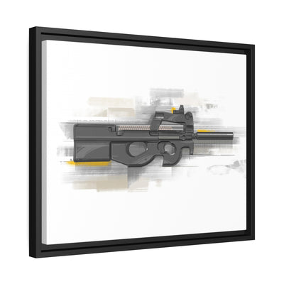 Secret Service Subgun - Bullpup 5.7x28mm Painting - Black Framed Wrapped Canvas - Value Collection