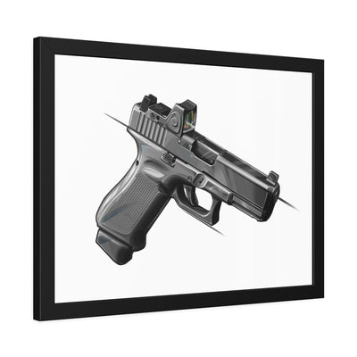 The Last Resort - OG Grey Poly Pistol Painting - Just The Piece - Black Frame - Value Collection