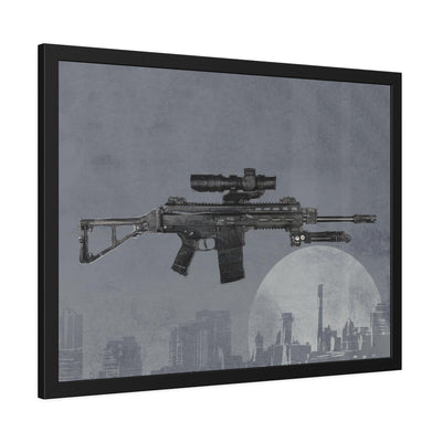 The Urban Sniper Painting - Grey Background - Black Frame - Value Collection