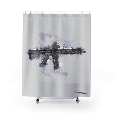 Defending Freedom - Minnesota - AR-15 State Shower Curtains - White State