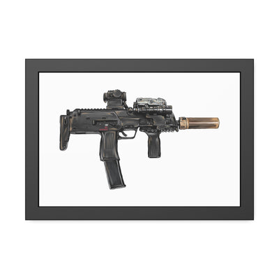 German 4.6x30mm Sub Machine Gun Painting - Just The Piece - Black Frame - Value Collection