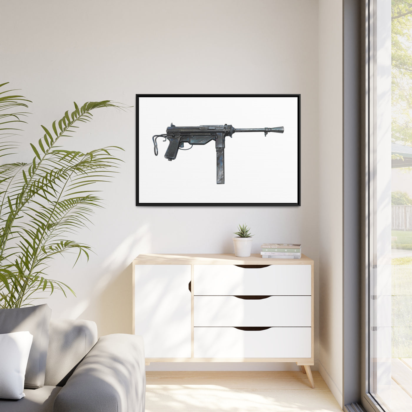 Grease Gun Painting - Just The Piece - Black Framed Wrapped Canvas - Value Collection