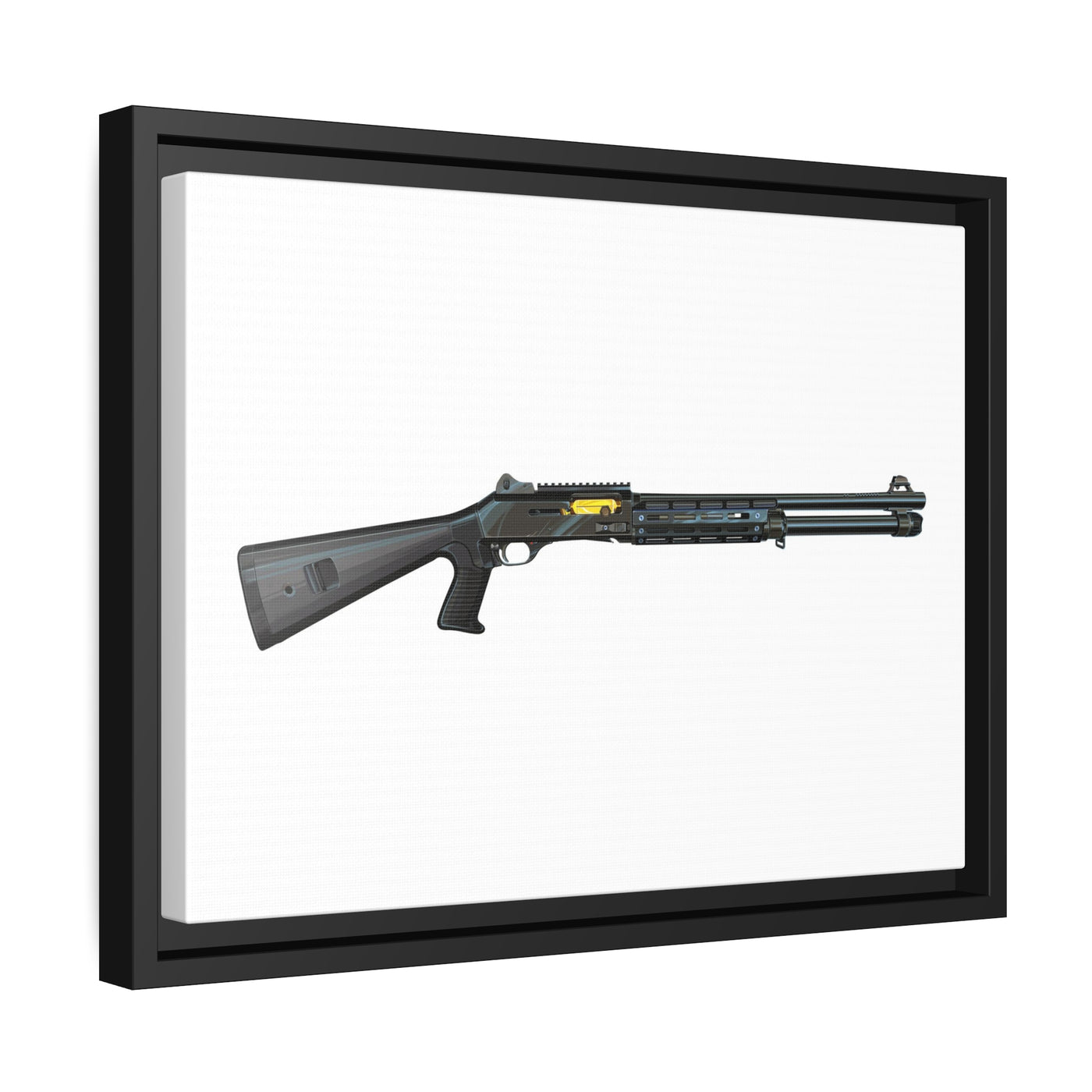 Special Ops Shotgun 12 Gauge Painting - Just the Piece - Black Framed Wrapped Canvas - Value Collection