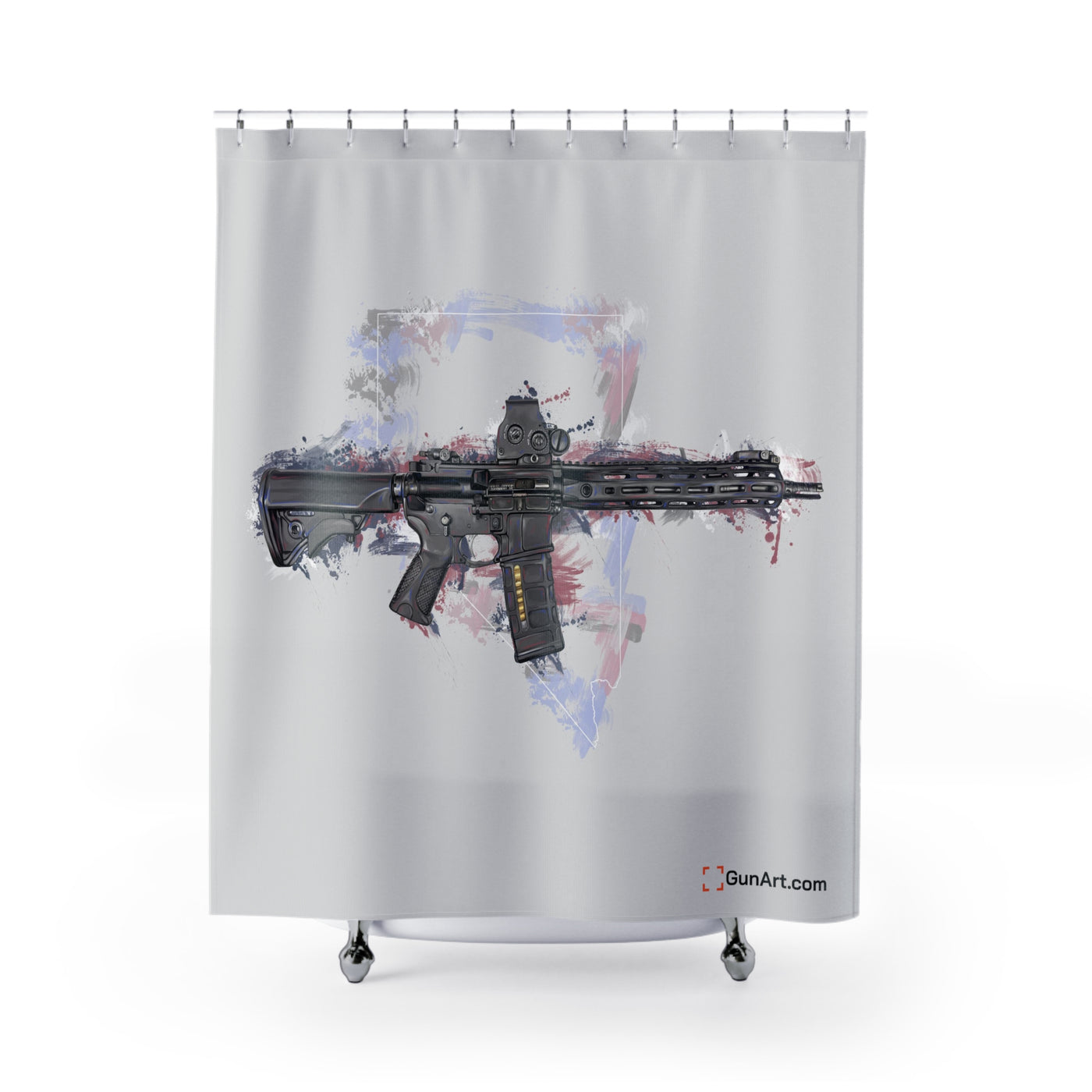 Defending Freedom - Nevada - AR-15 State Shower Curtains - White State