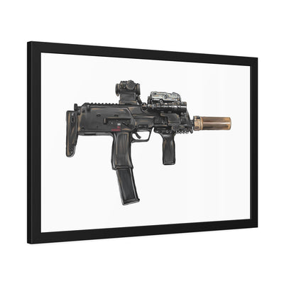 German 4.6x30mm Sub Machine Gun Painting - Just The Piece - Black Frame - Value Collection