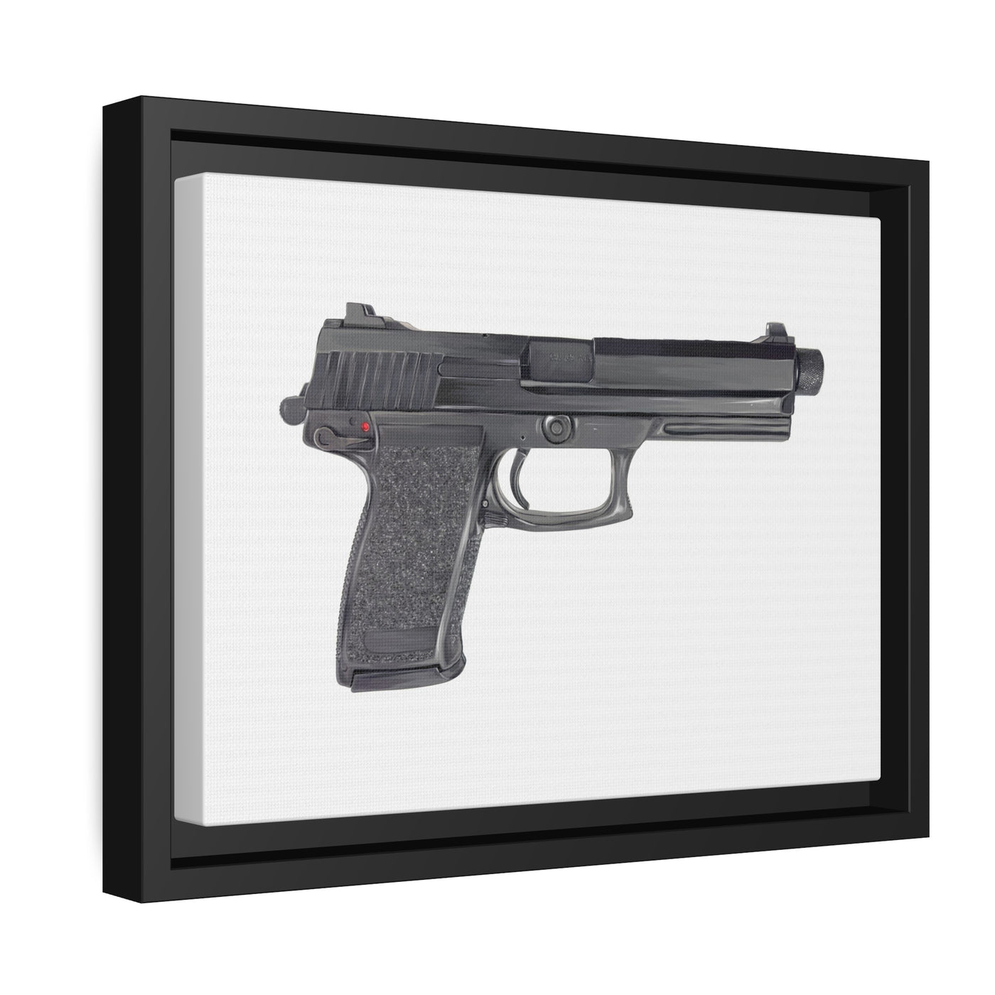 Tactical .45 ACP Poly Pistol Painting - Just The Piece - Black Framed Wrapped Canvas - Value Collection