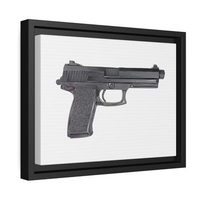 Tactical .45 ACP Poly Pistol Painting - Just The Piece - Black Framed Wrapped Canvas - Value Collection