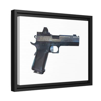 2011 Charlie - Pistol Painting - Just The Piece - Black Framed Wrapped Canvas - Value Collection