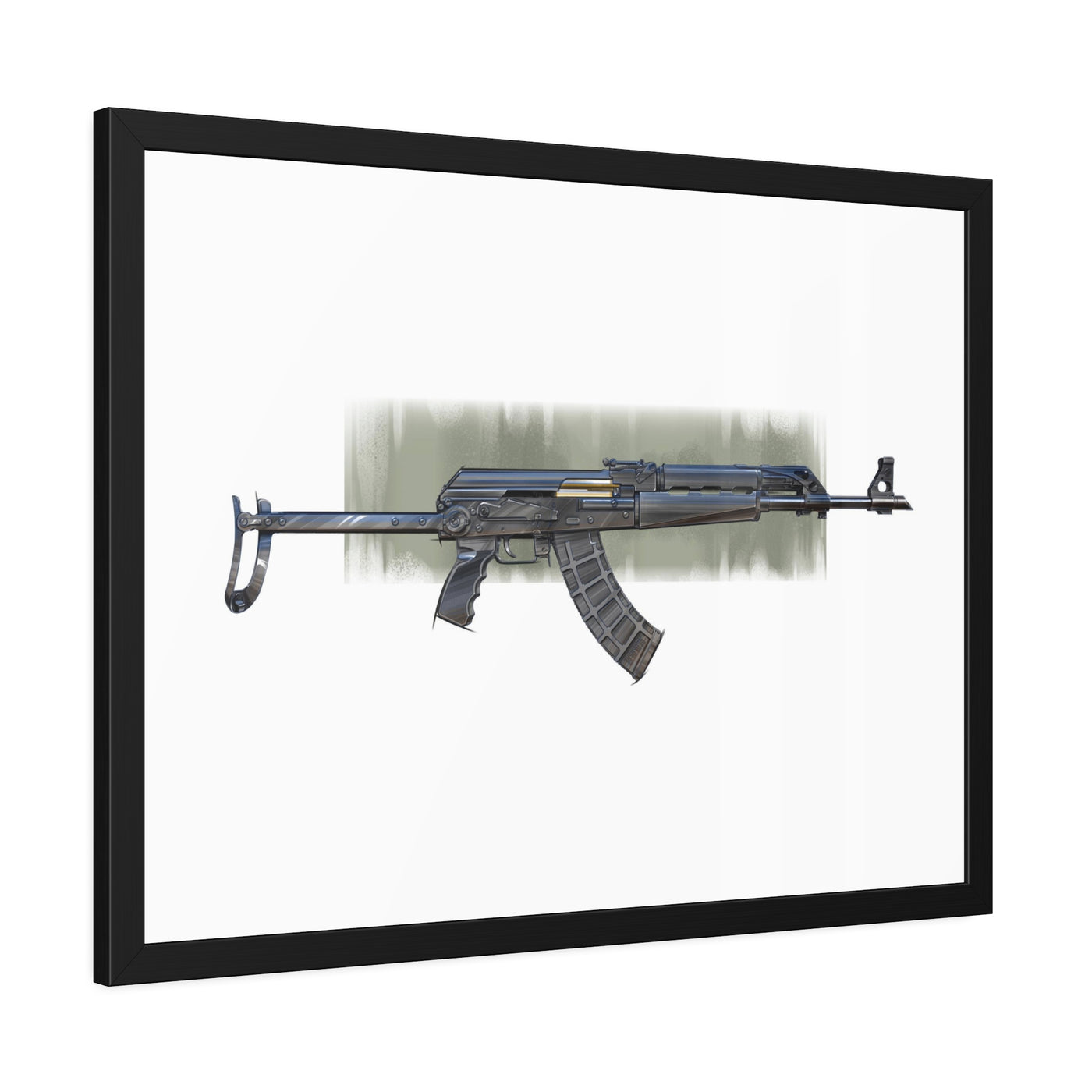 The Paratrooper / AK-47 Underfolder Painting - Black Frame - Value Collection