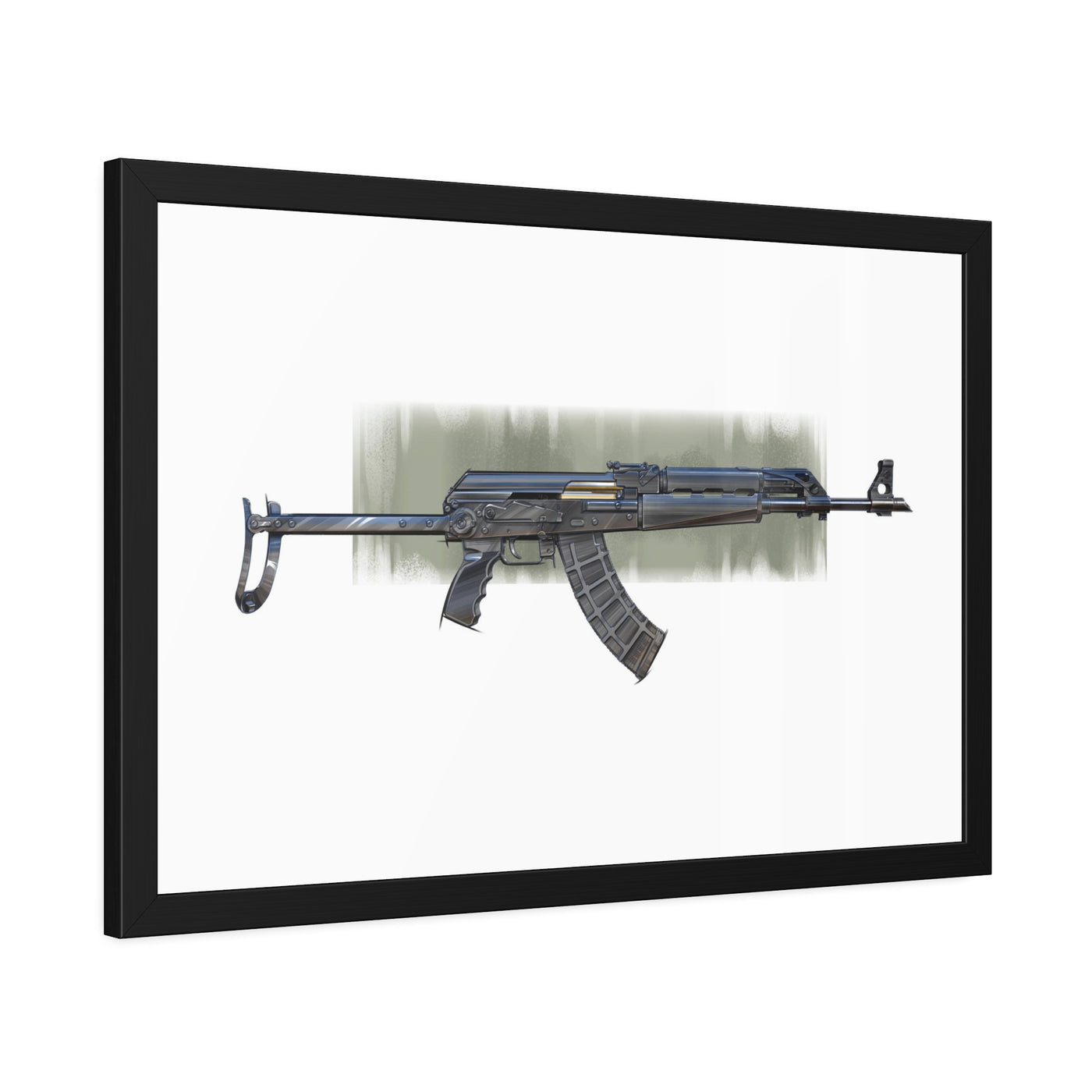 The Paratrooper / AK-47 Underfolder Painting - Black Frame - Value Collection