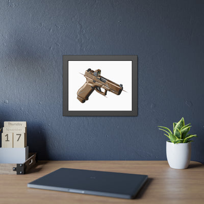 The Last Resort - OG Tan Poly Pistol Painting - Just The Piece - Black Frame - Value Collection