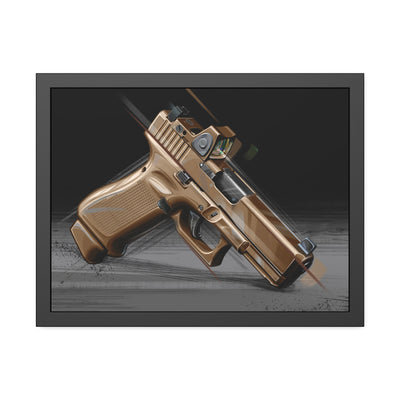 The Last Resort - OG Tan Poly Pistol Painting - Black Frame - Value Collection