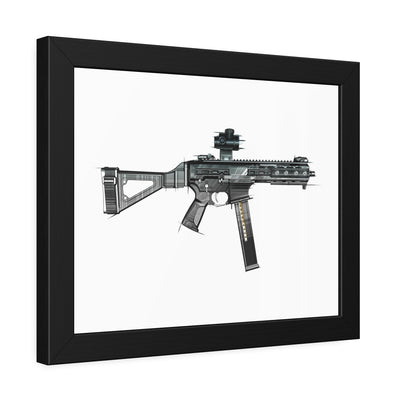 .45 Cal SMG Painting - Just The Piece - Black Frame - Value Collection