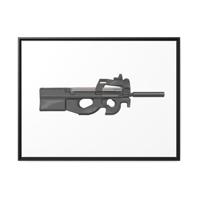 Secret Service Subgun - Bullpup 5.7x28mm Painting - Black Framed Wrapped Canvas - Value Collection