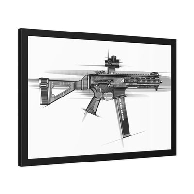 .45 Cal SMG Painting - Black Frame - Value Collection