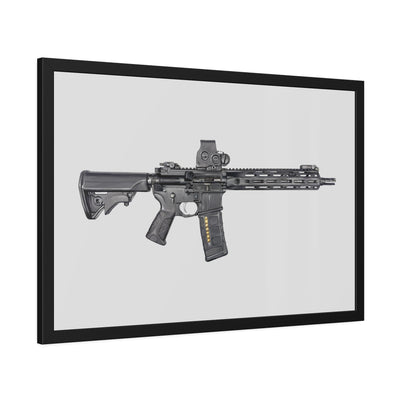 Defending Freedom - AR-15 State Painting - Just The Piece - Black Frame - Value Collection