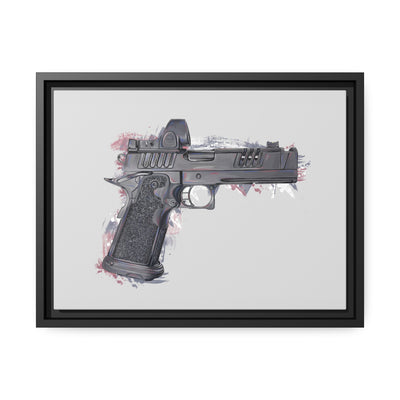 2011 Delta Pistol Painting - Black Framed Wrapped Canvas - Value Collection