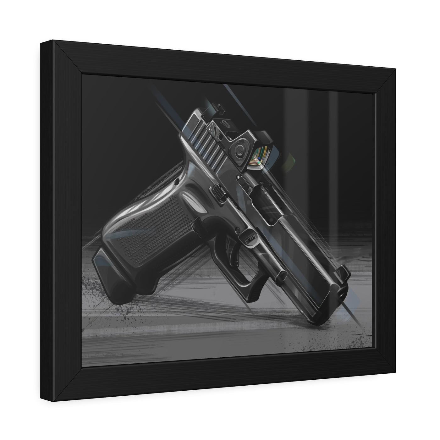 The Last Resort - OG Black Poly Pistol Painting - Black Frame - Value Collection