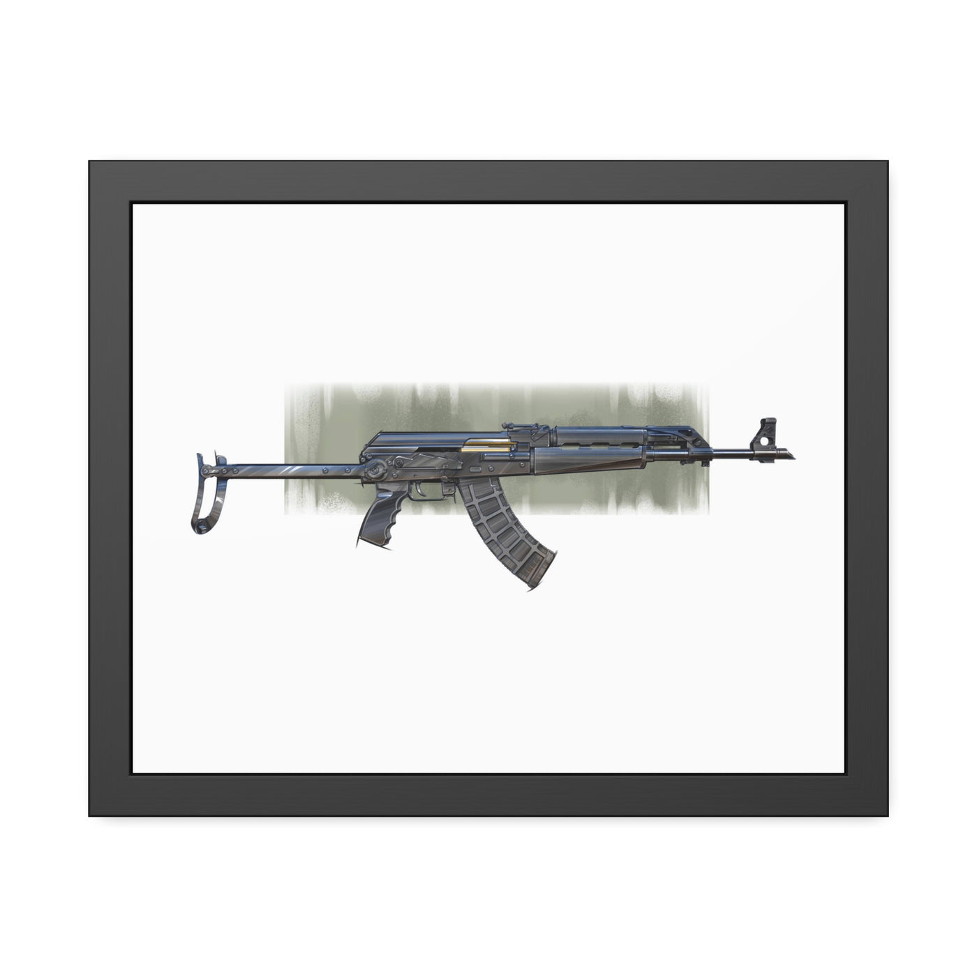 The Paratrooper / AK-47 Underfolder Painting - Black Frame - Value Collection