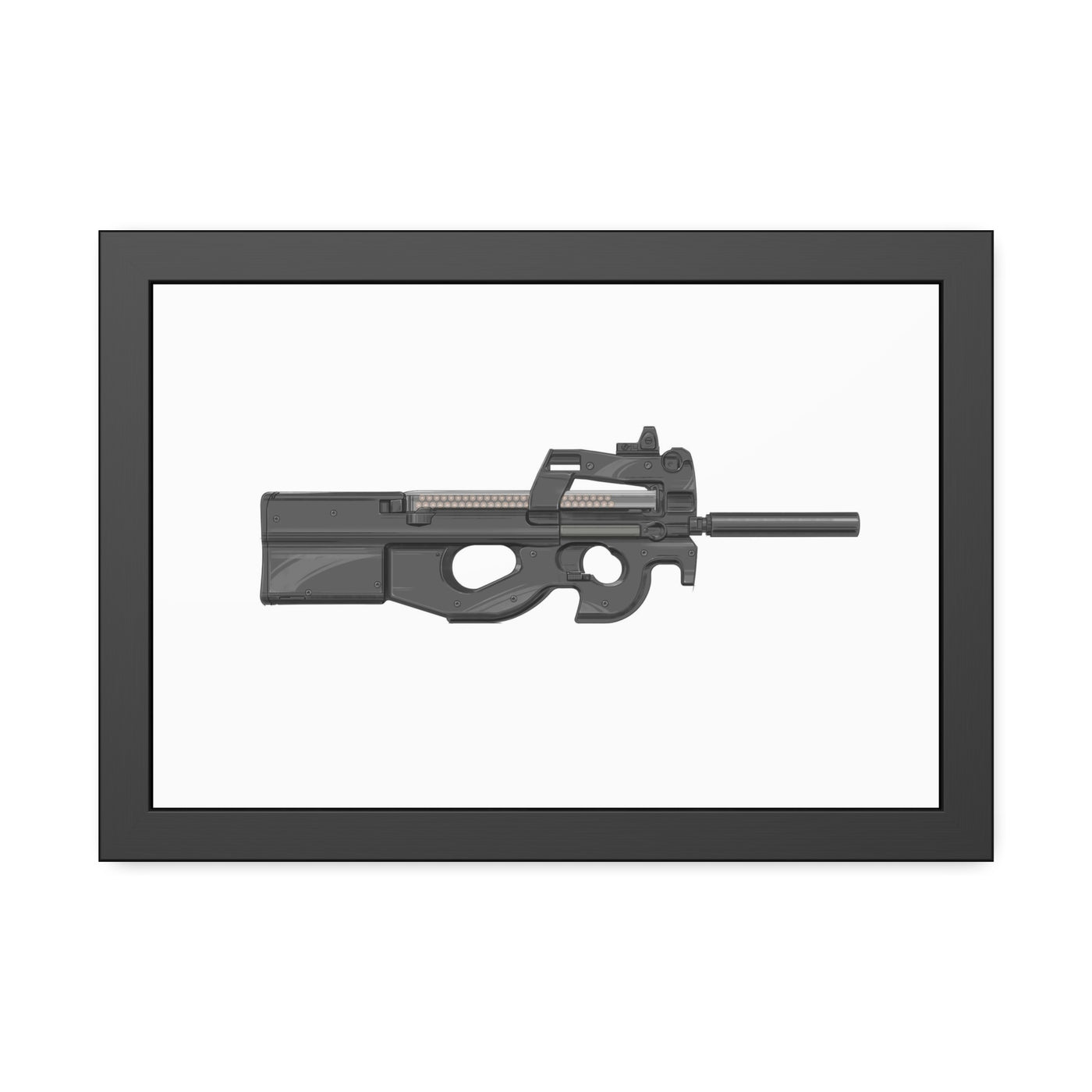 Secret Service Subgun - Bullpup 5.7x28mm Painting - Just The Piece - Black Frame - Value Collection