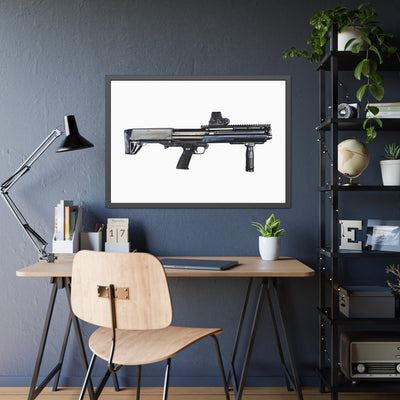 Tactical Bullpup Shotgun Painting - Just The Piece - Black Frame - Value Collection