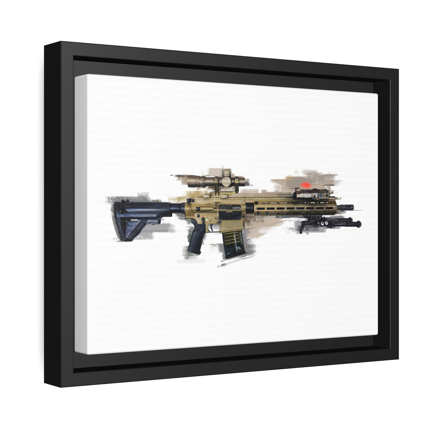 German 7.62x51mm AR10 Battle Rifle Painting - Black Framed Wrapped Canvas - Value Collection