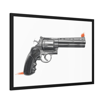 Stainless .44 Mag Revolver Painting - Just The Piece - Black Frame - Value Collection