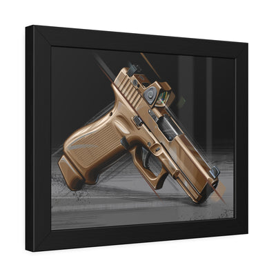 The Last Resort - OG Tan Poly Pistol Painting - Black Frame - Value Collection