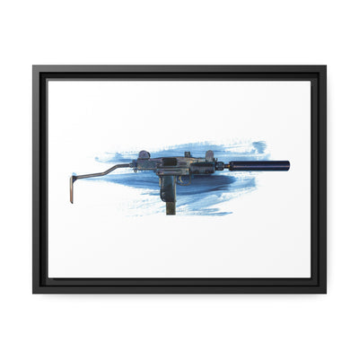 The Miniature Menace - Full Auto Subgun Painting - Black Framed Wrapped Canvas - Value Collection