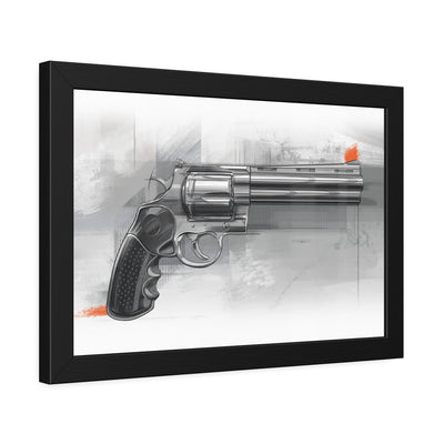 Stainless .44 Mag Revolver Painting - Black Frame - Value Collection