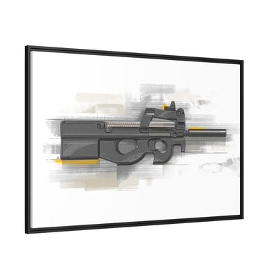 Secret Service Subgun - Bullpup 5.7x28mm Painting - Black Framed Wrapped Canvas - Value Collection