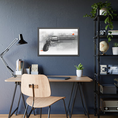 Stainless .44 Mag Revolver Painting - Black Frame - Value Collection