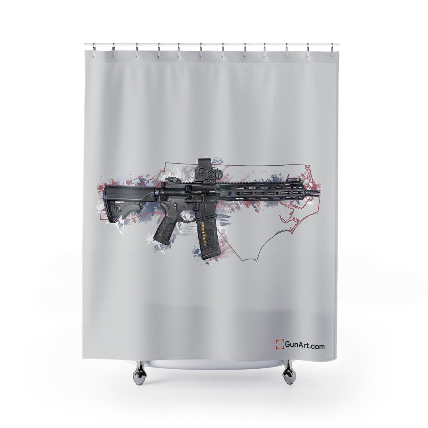 Defending Freedom - North Carolina - AR-15 State Shower Curtains - Colored State