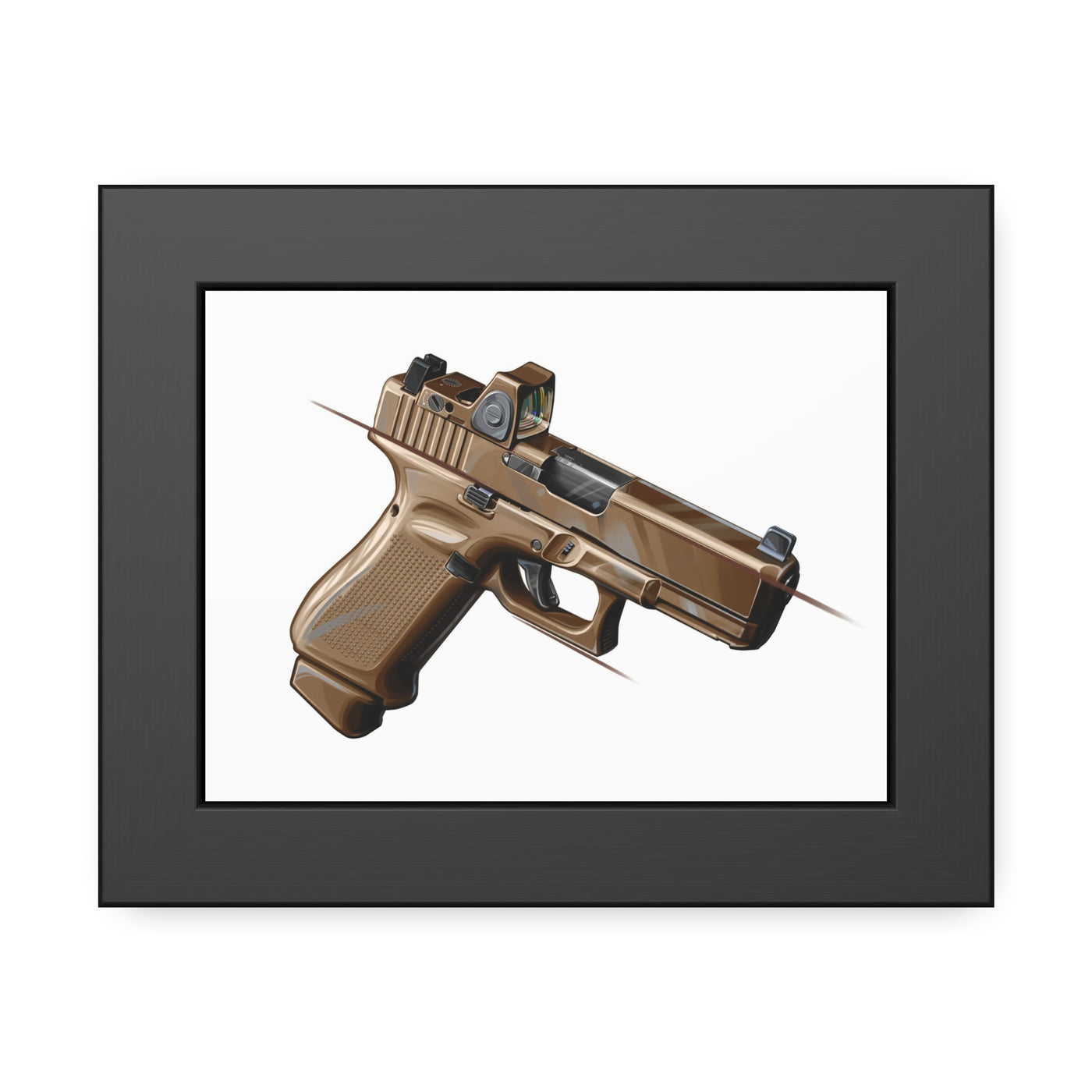 The Last Resort - OG Tan Poly Pistol Painting - Just The Piece - Black Frame - Value Collection