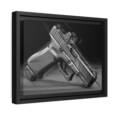 The Last Resort - OG Grey Poly Pistol Painting - Black Framed Wrapped Canvas - Value Collection