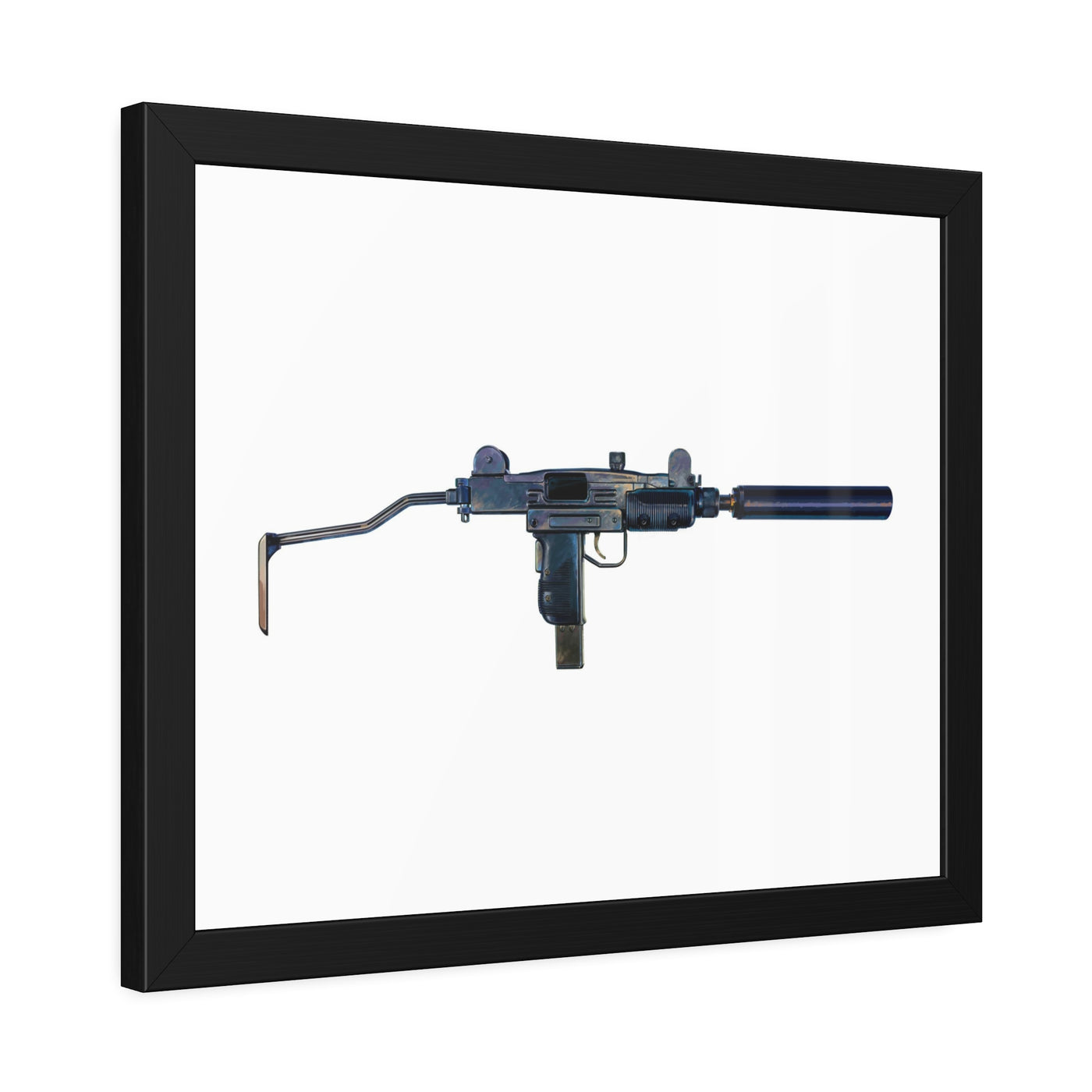 The Miniature Menace - Full Auto Subgun Painting - Just The Piece - Black Frame - Value Collection