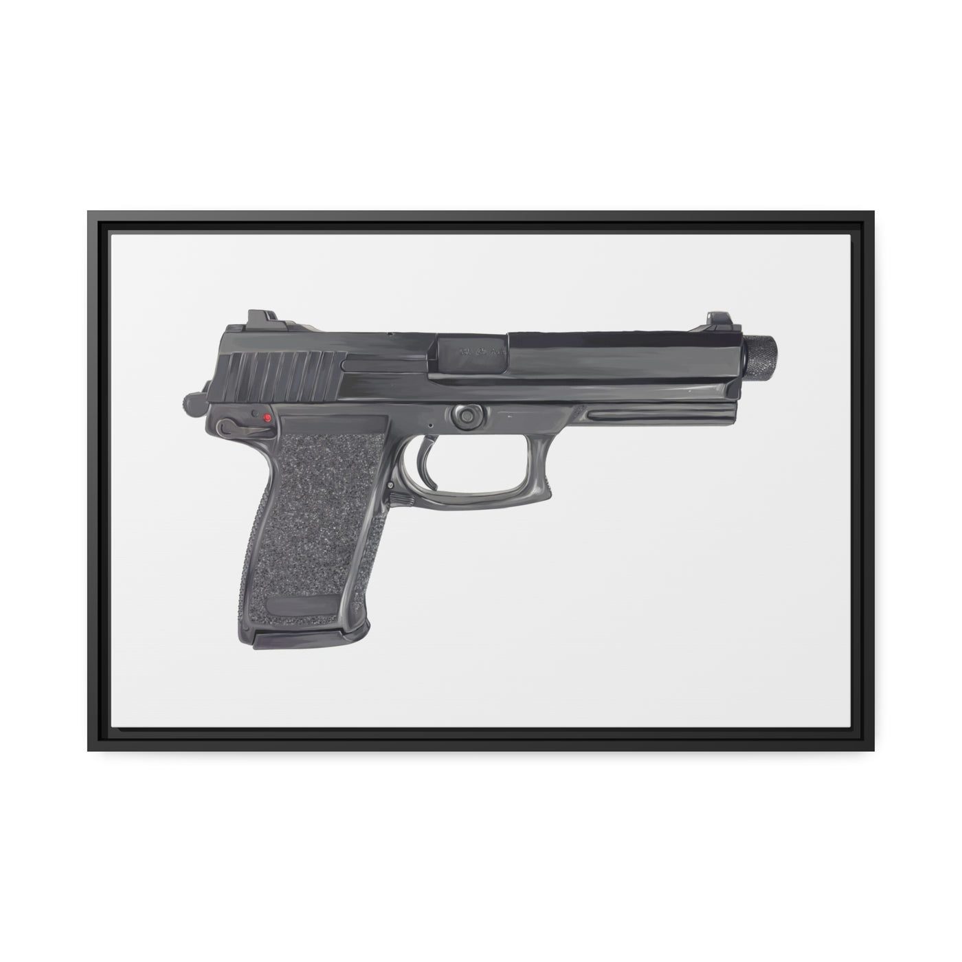 Tactical .45 ACP Poly Pistol Painting - Just The Piece - Black Framed Wrapped Canvas - Value Collection