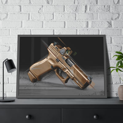 The Last Resort - OG Tan Poly Pistol Painting - Black Frame - Value Collection