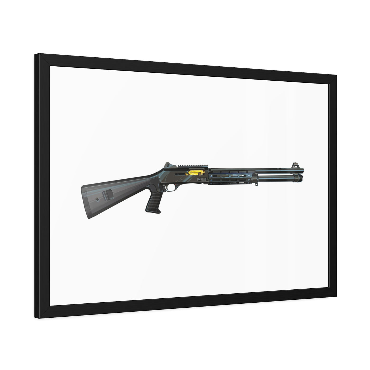 Special Ops Shotgun 12 Gauge Painting - Just the Piece - Black Frame - Value Collection