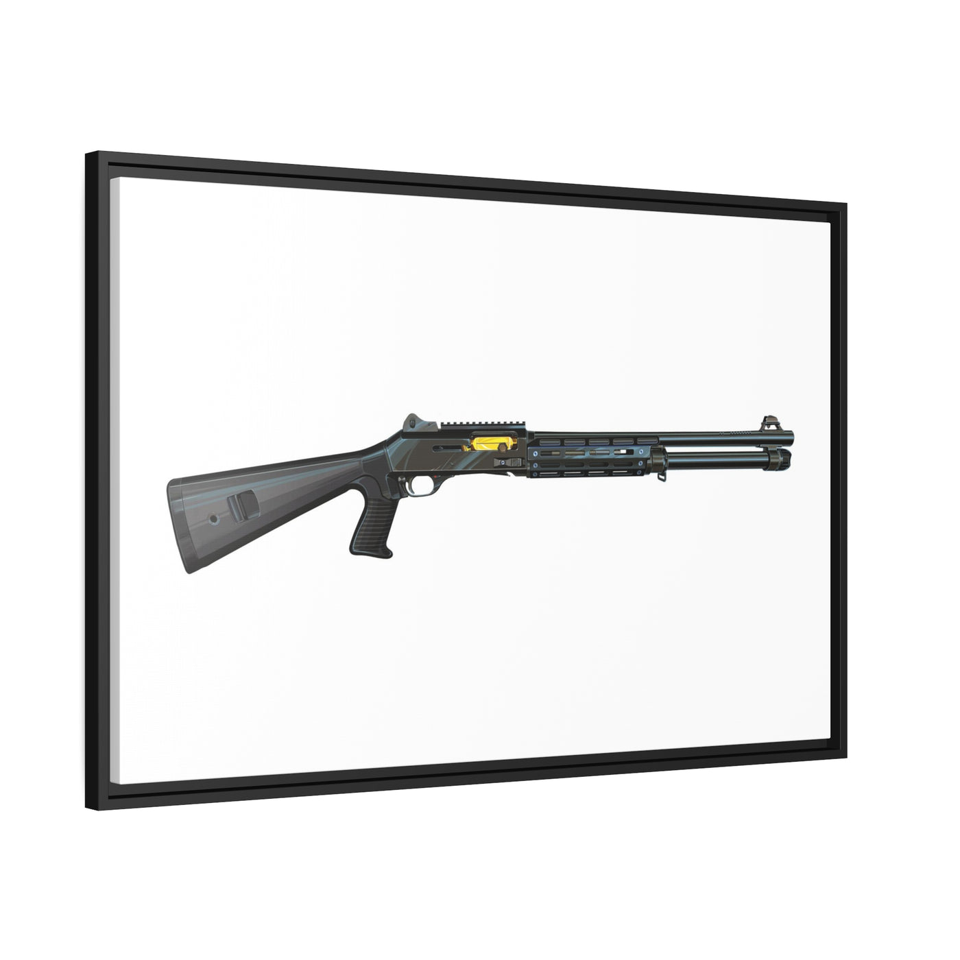 Special Ops Shotgun 12 Gauge Painting - Just the Piece - Black Framed Wrapped Canvas - Value Collection