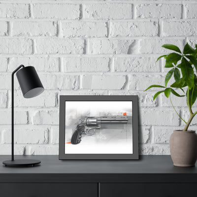 Stainless .44 Mag Revolver Painting - Black Frame - Value Collection