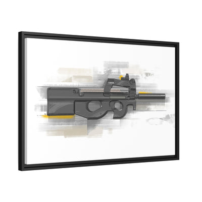 Secret Service Subgun - Bullpup 5.7x28mm Painting - Black Framed Wrapped Canvas - Value Collection