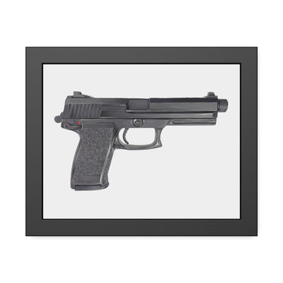 Tactical .45 ACP Poly Pistol Painting - Just The Piece - Black Frame - Value Collection