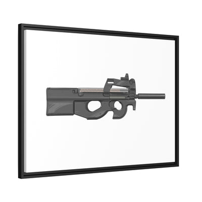 Secret Service Subgun - Bullpup 5.7x28mm Painting - Black Framed Wrapped Canvas - Value Collection