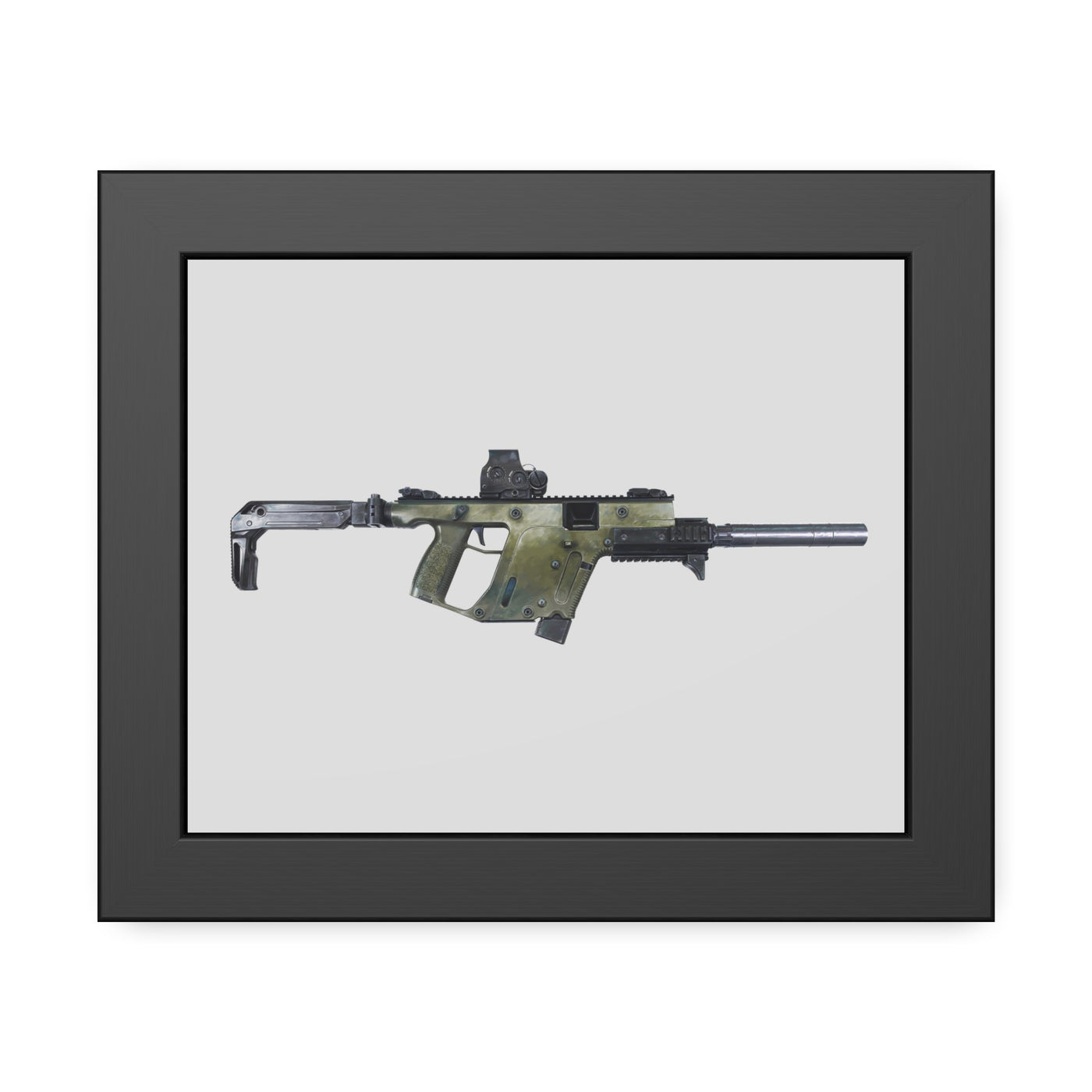 The Vindicator - Suppressed SMG Painting - Just The Piece - Black Frame - Value Collection