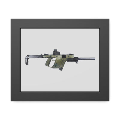 The Vindicator - Suppressed SMG Painting - Just The Piece - Black Frame - Value Collection